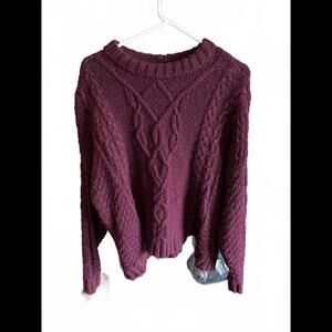 Aerie Cozy Knit Cable Sweater - Medium
